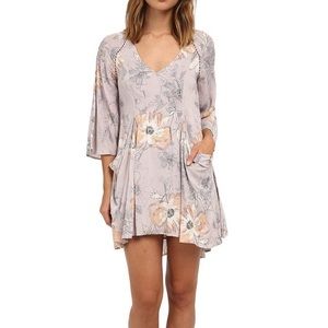 Free people purple floral flowy dress size 4